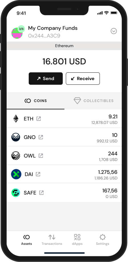 Assets view on Quanstel mobile
